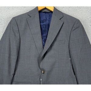 Jack Victor Blazer Adult 36R‎ Esprit CT Grey Plaid 100% Wool Sport Coat Mens NEW